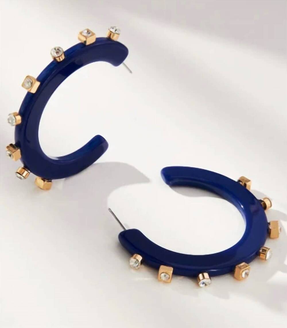 NEW SMITH & CO women's city girl hoops in navy crystal